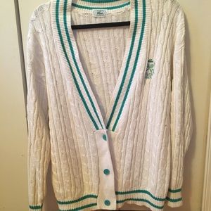 Lacoste cable knit cardigan sweater